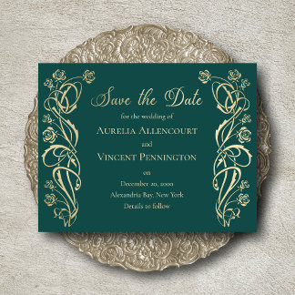 Medieval koninklijke Rozen Weddenschap Opslaan Dat Save The Date