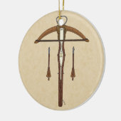 Medieval Krossbow met bouten Keramisch Ornament (Links)