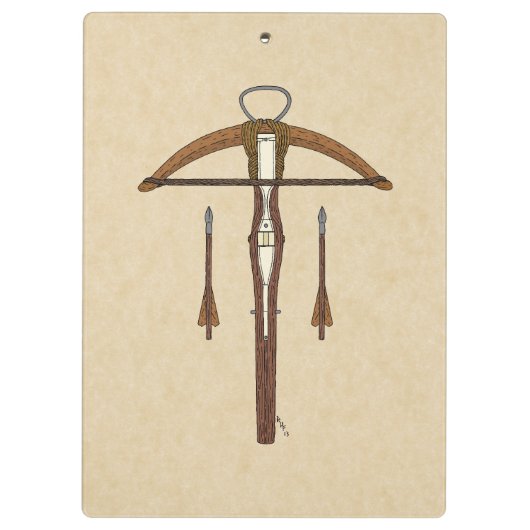 Medieval Krossbow met bouten Klembord (Achterkant)