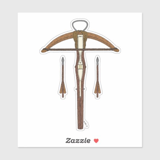 Medieval Krossbow met bouten Sticker (Vel)