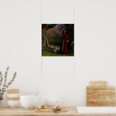 Medieval Lady Fantasy Art Forest Poster (Cuisine)