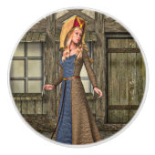 Medieval Lady Keramische Knop (Voorkant)