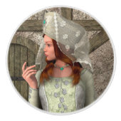 Medieval Lady Keramische Knop (Voorkant)