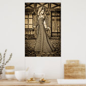 Medieval Lady Poster (Keuken)