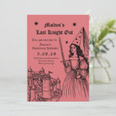 Medieval “Last Knight Out” Bachelorette Kaart (Staand voorkant)