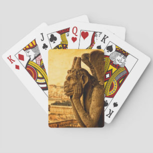 Medieval Le Stryge Gargoyle in Notre Dame, Parijs Speelkaarten