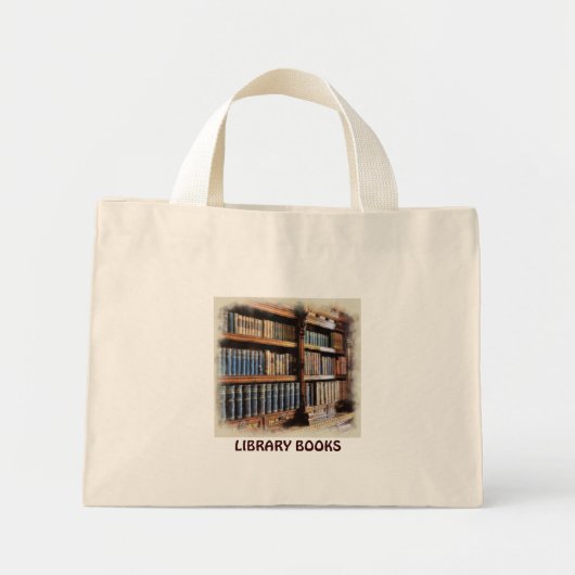 Medieval Library and Books of Anti-quity Artwork Mini Tote Bag (Voorkant)
