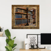 Medieval Library and Books of Anti-quity Artwork Poster (Thuiskantoor)