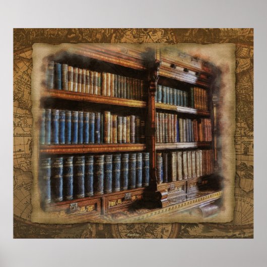 Medieval Library and Books of Anti-quity Artwork Poster (Voorkant)