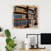 Medieval Library and Books of Anti-quity Artwork Poster (Thuiskantoor)