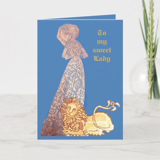 Medieval liefhebbers, nacht en dame kaart (Voorkant)