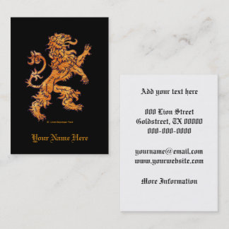 Medieval Lion Black Visitekaartje