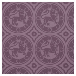 Medieval Lion, Eggplant Stof