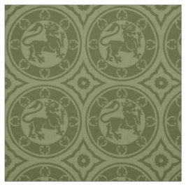 Medieval Lion, Olijfgroen Stof