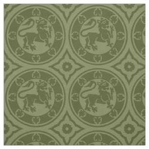 Medieval Lion, Olijfgroen Stof