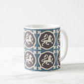 Medieval Lion Tiles Coffee Mok (Voorkant rechts)