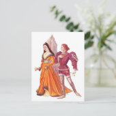Medieval Lord en Lady Briefkaart (Staand voorkant)