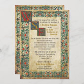 Medieval Manuscript Weddenschap Kaart (Voorkant / Achterkant)