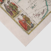 Medieval Map of Europe (door Willem Blaeu) Tissuepapier (Detail)
