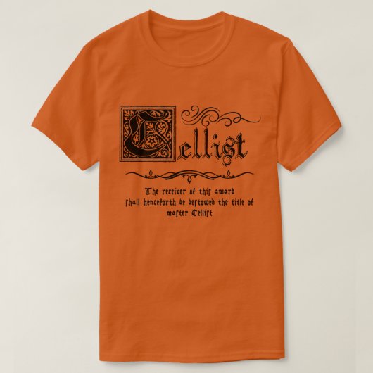 Medieval Master Cellist T-shirt (Design voorkant)