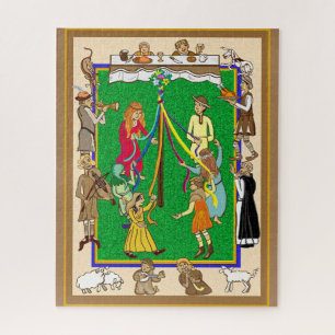 Medieval Maypole dansende puzzel Legpuzzel