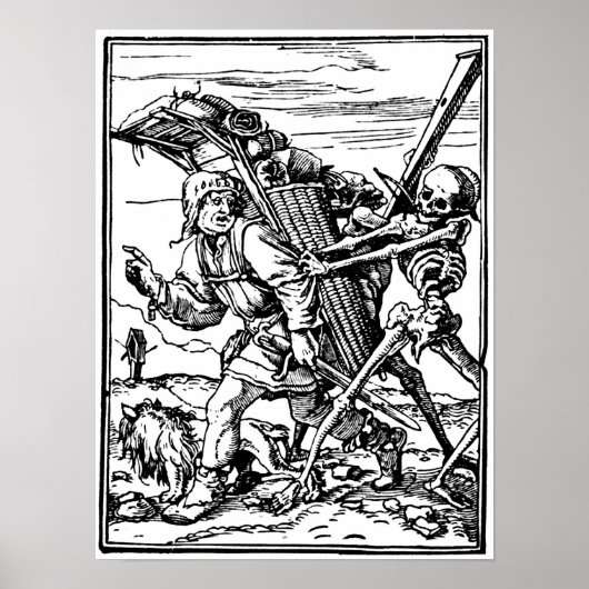 Medieval Memento Mori Engraving Poster (Voorkant)