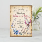 Medieval moeder van Dragon 40th Birthday Invitatio Kaart (Staand voorkant)