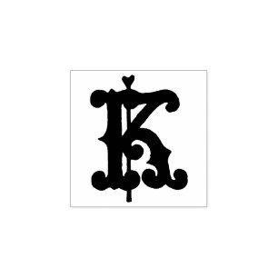 Medieval Monogram initiaal letter K Rubberstempel