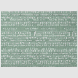Medieval Music Manuscript Blauwgroen Groen Tissuepapier