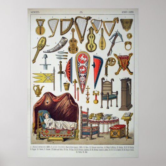 Medieval Musical Instruments, enz. Poster (Voorkant)