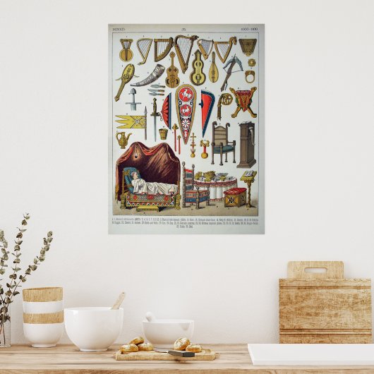 Medieval Musical Instruments, enz. Poster (Keuken)