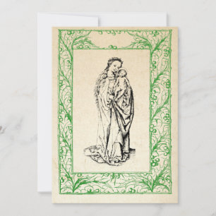 Medieval Nativiteit Mary en Jesus Heilige Grens Ho Feestdagenkaart