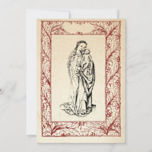 Medieval Nativiteit Mary en Jesus Heilige Grens Ho Feestdagenkaart