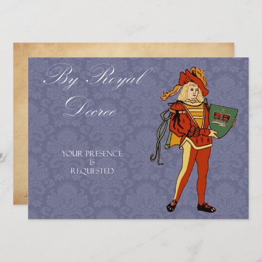 Medieval Noble Royal Invites Kaart (Voorkant / Achterkant)