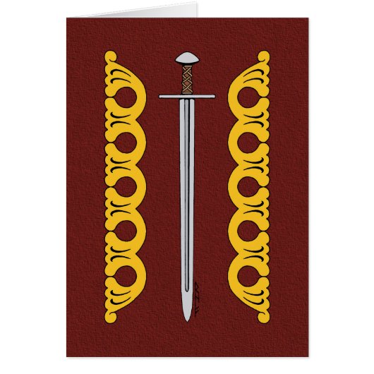 Medieval Norman Sword en Decoratieve Banden (Voorkant)