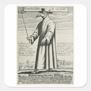 Medieval Plague Doctor Vierkante Sticker