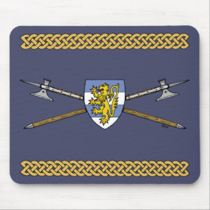 Medieval Poleaxen en Shield Muismat