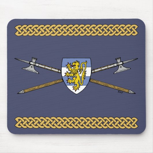 Medieval Poleaxen en Shield Muismat (Voorkant)