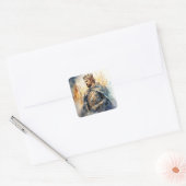Medieval Prince Vierkante Sticker (Envelop)