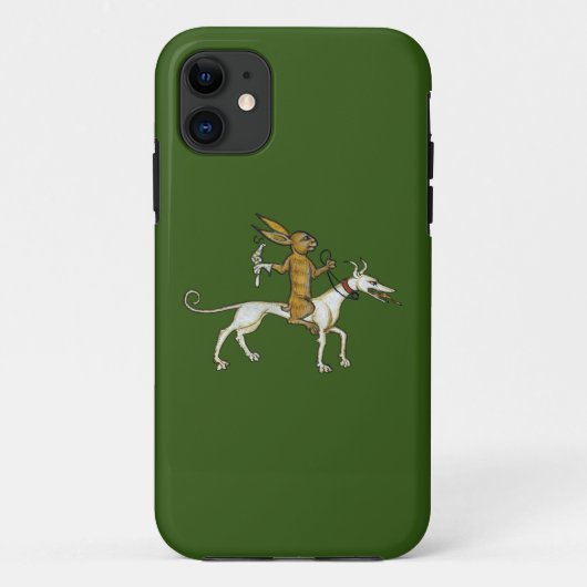 Medieval Rabbit Riding Dog and Holding Snagel Case-Mate iPhone Case (Achterkant)