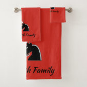 Medieval Red en Black Knight and Shield Bad Handdoek (Insitu)