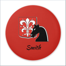 Medieval Red en Black Knight and Shield Keramische Knop