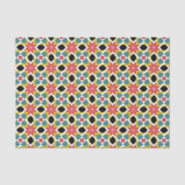 Medieval Red Green Black Saltire Cross Patroon Tissuepapier