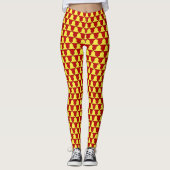 Medieval Red Yellow Ferrer Derby Heraldic Pattern  Leggings (Voorkant)