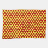 Medieval Red Yellow Ferrer Derby Heraldic Pattern Theedoek (Horizontaal)