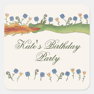 Medieval Ren Faire dragon Vierkante Sticker