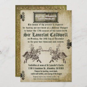 Medieval Renaissance Birthday Wedding Invitation Kaart