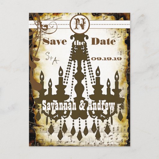 Medieval Renaissance Chandelier Save the Date Aankondigingskaart (Voorkant)