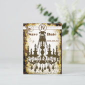 Medieval Renaissance Chandelier Save the Date Aankondigingskaart (Staand voorkant)