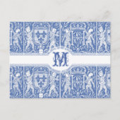 Medieval Renaissance Elegant Blue and White Briefkaart (Voorkant)